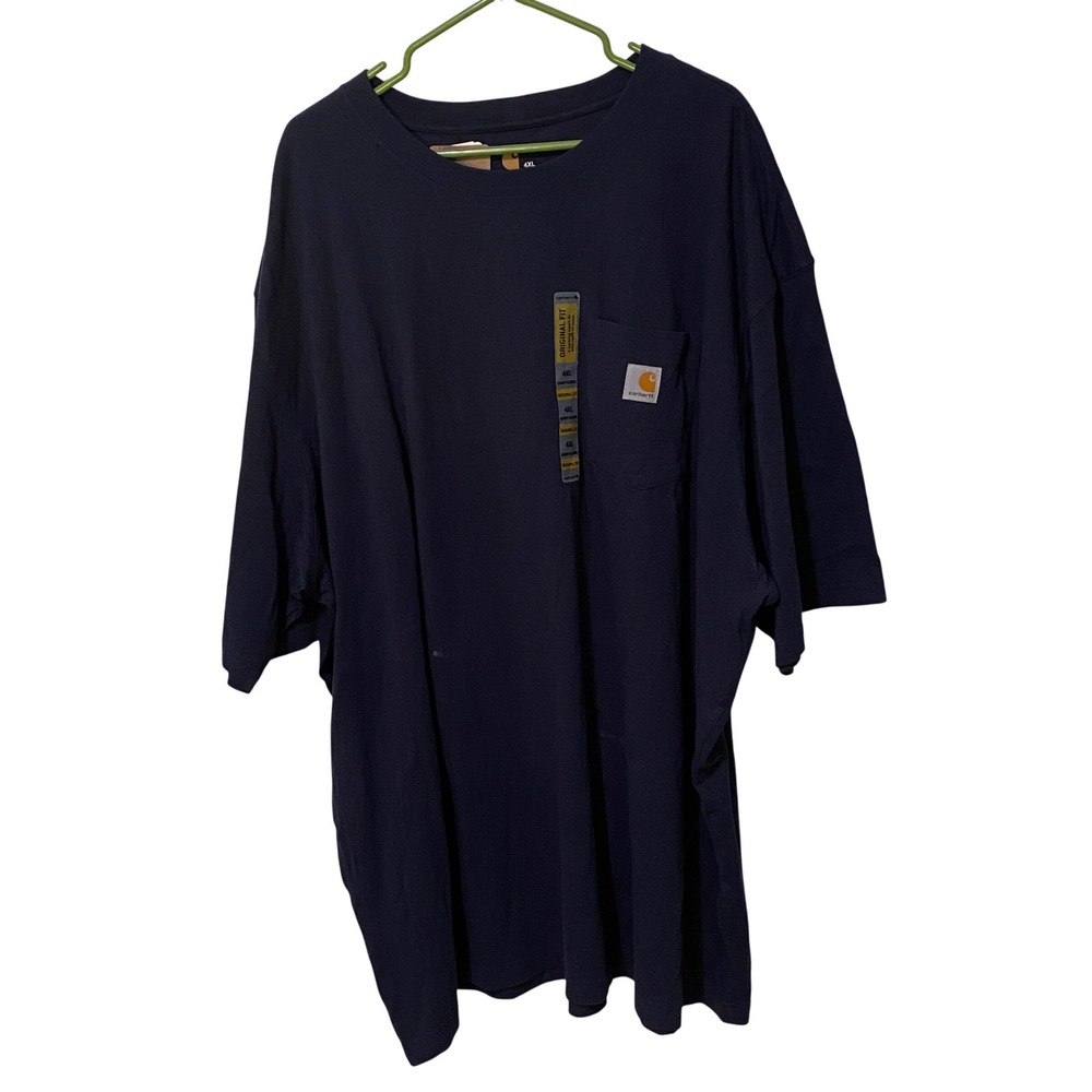 Carhartt Mens K87 Navy Blue Pocket T-Shirt 4XL Workwear Streetwear Americana